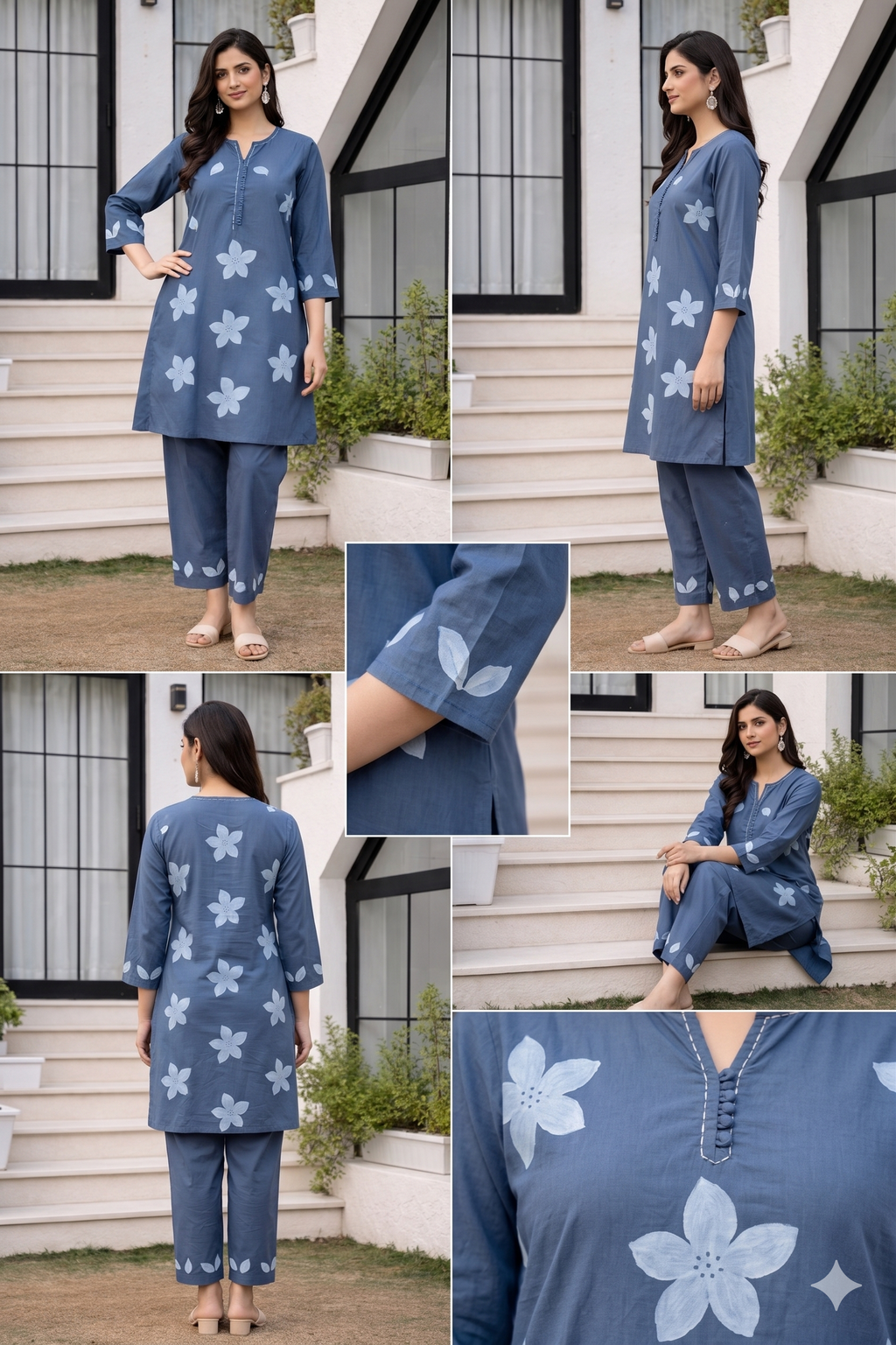 Dusty Blue Petal Co-Ord Set