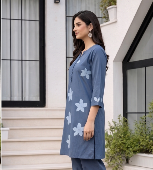 Dusty Blue Petal Co-Ord Set