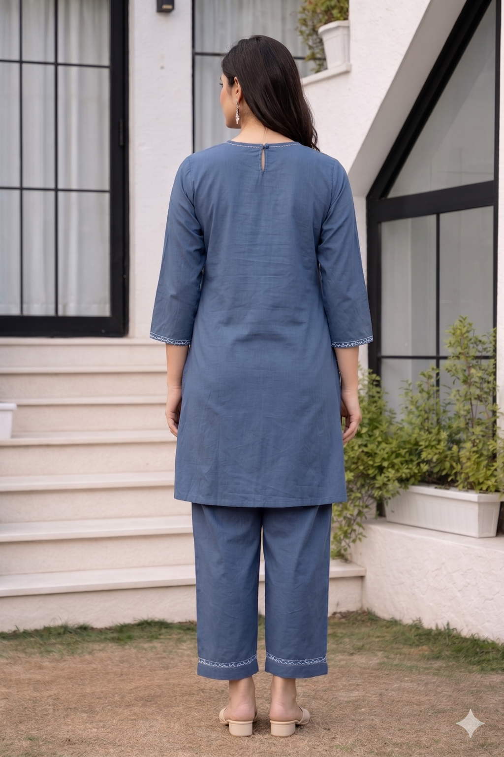 Dusty Blue Petal Co-Ord Set