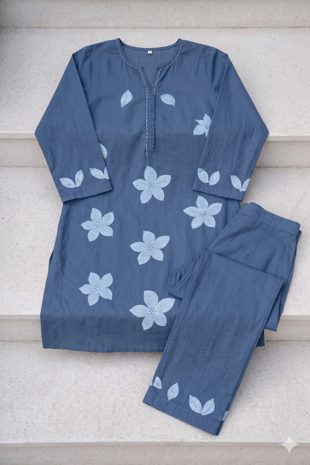 Dusty Blue Petal Co-Ord Set